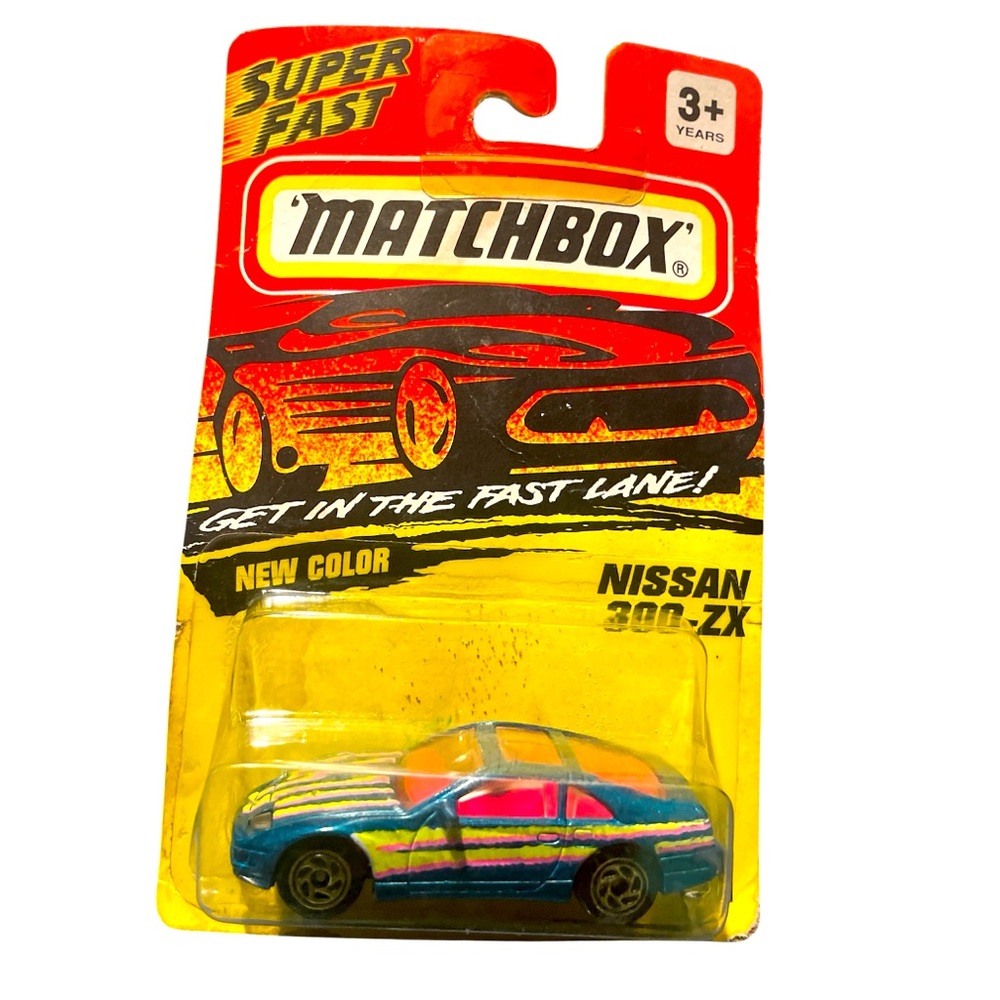 Matchbox Nissan 300ZX Toy Car - Blue and Pink